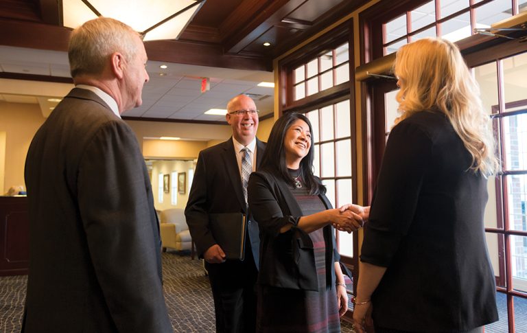 Waterford's Treasury Management Team greeting customers.